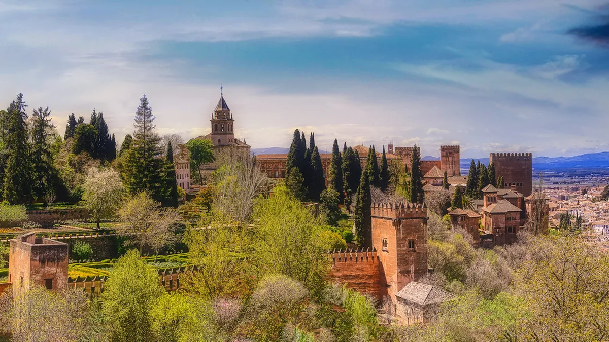 Parks Gardens Scenic in granada, Spain
