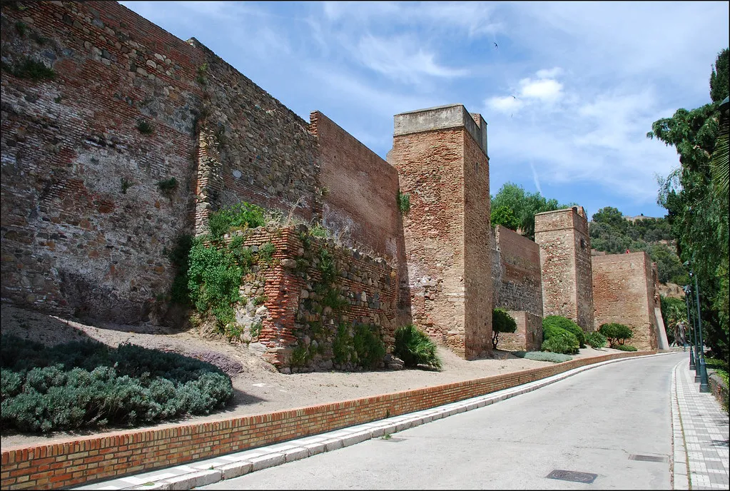 Gardens and Outdoor Spots in Alcazaba in Málaga, Spain