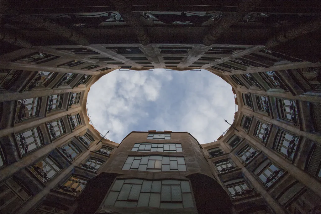The Roof of La Pedrera in Barcelona, Spain
