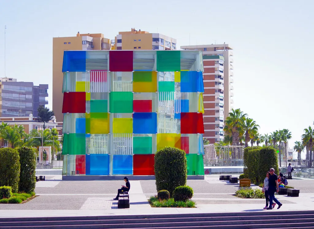 Entrance to Centre Pompidou Malaga at Muelle Uno waterfront